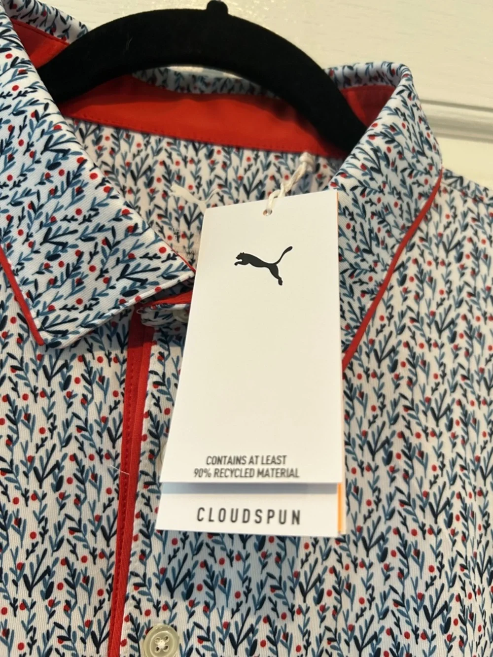 Puma White/Navy/Red Cloudspin Branch Polo - Picture 6 of 8